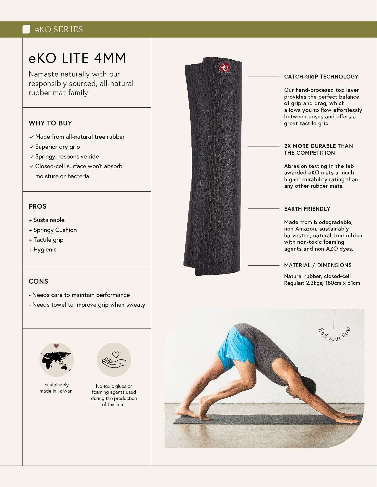 Manduka guminis jogos kilimėlis eKO Midnight